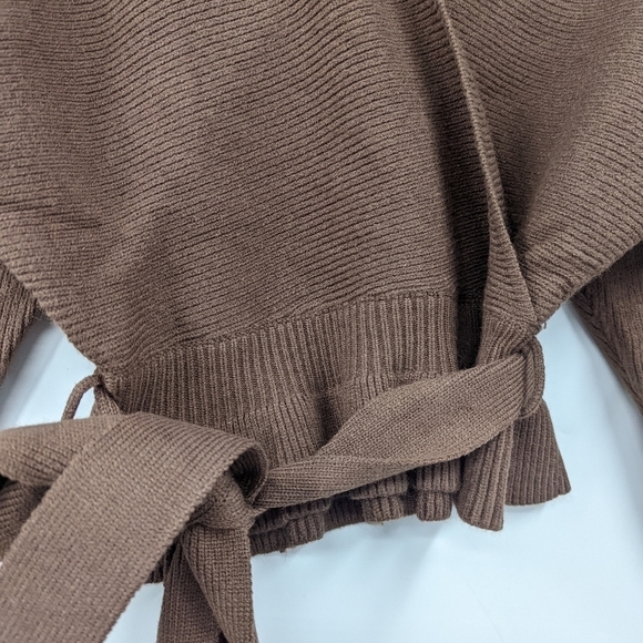NWT LULU'S Faux Wrap Belted Dolman Sweater - Picture 3 of 8